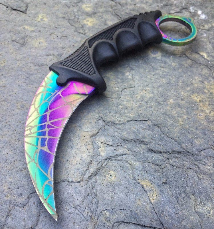 Set Box autoaparare si Cutit Karambit, 18.5 cm IdeallStore®, otel inoxidabil