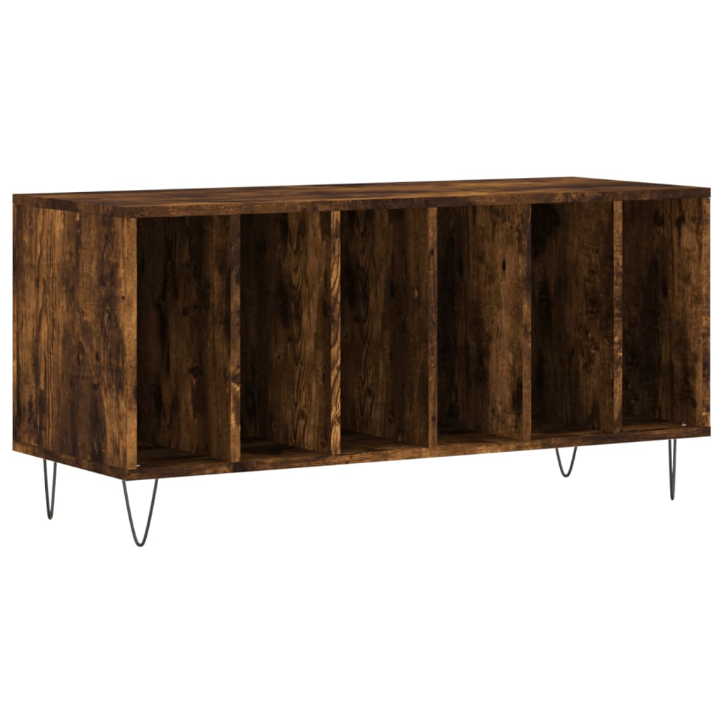 Dulap pentru discuri stejar fumuriu 100x38x48 cm lemn compozit — imaginea 2