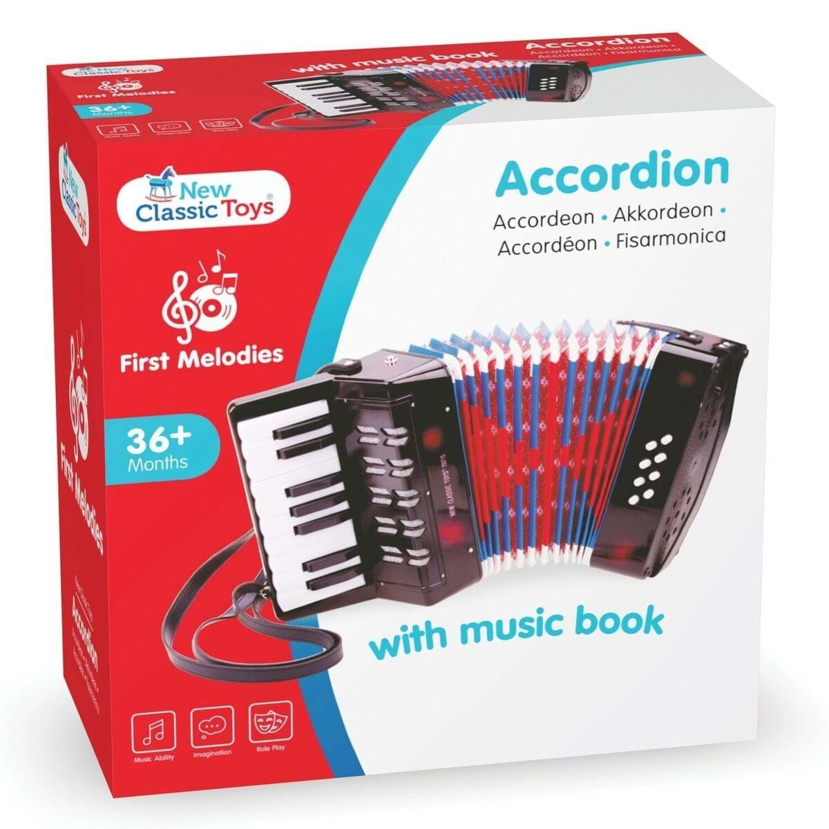 Acordeon mare - Instrument muzical copii - Negru - imagine 3