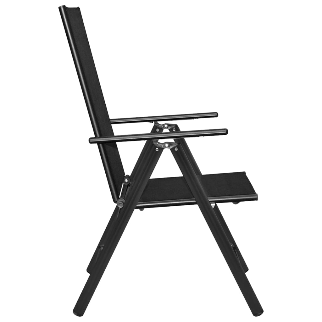 Set mobilier de gradina, 5 piese, negru, aluminiu — imaginea 4