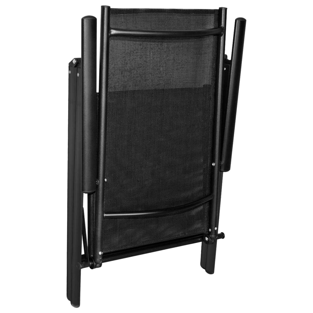 Set mobilier de gradina, 5 piese, negru, aluminiu — imaginea 6