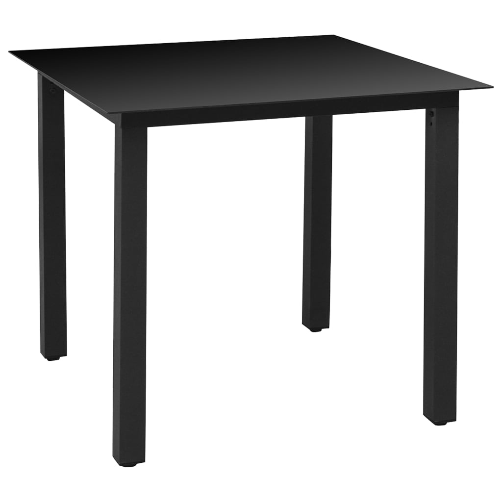 Set mobilier de gradina, 5 piese, negru, aluminiu — imaginea 8
