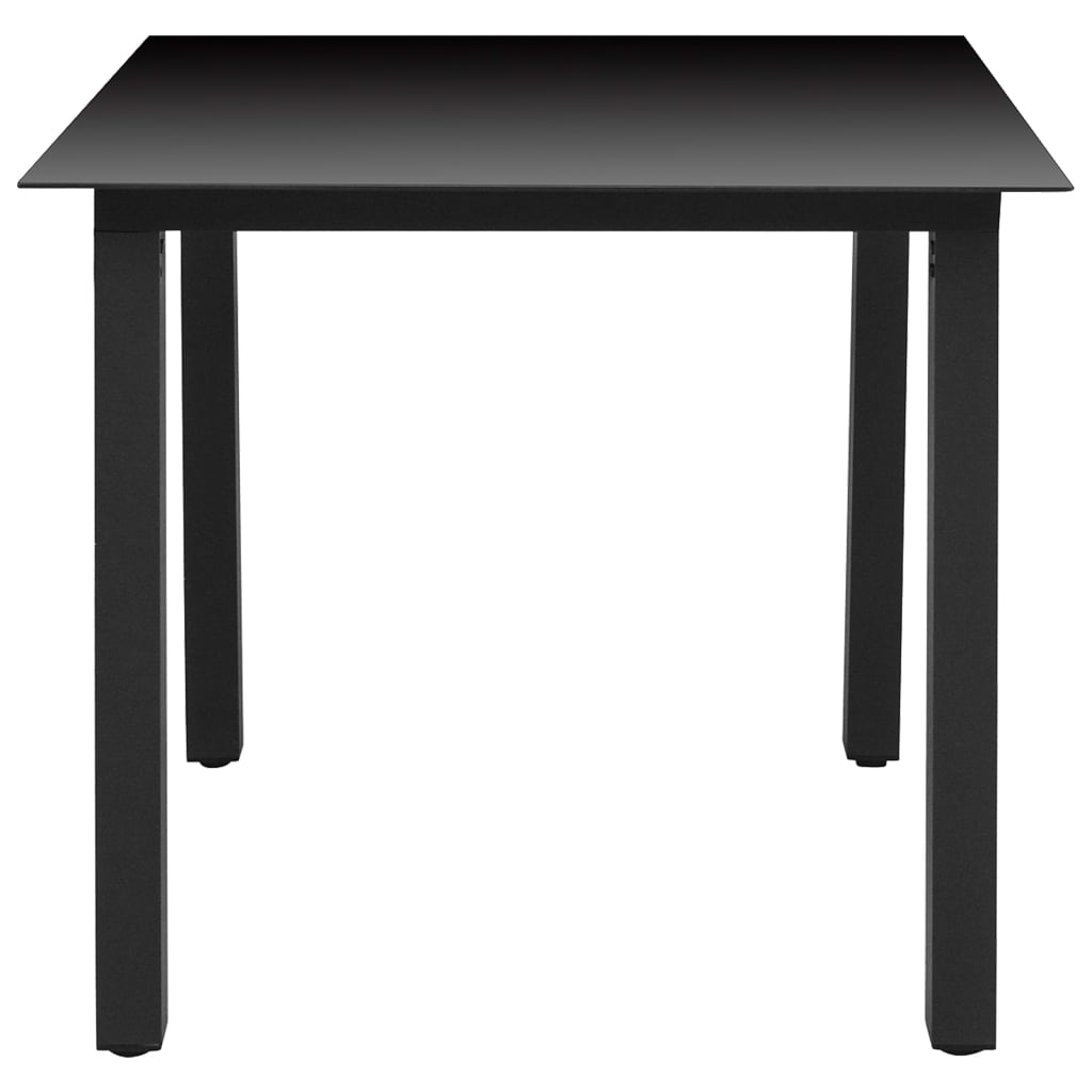 Set mobilier de gradina, 5 piese, negru, aluminiu — imaginea 9