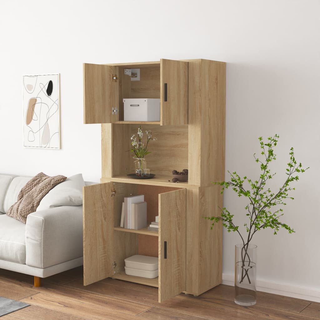 Dulap inalt, stejar sonoma, lemn compozit — imaginea 3