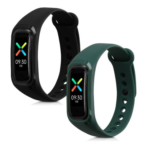 Set 2 Curele pentru Oppo Band Sport, Kwmobile, Negru/Verde, Silicon, 57437.03 - 1 | YEO