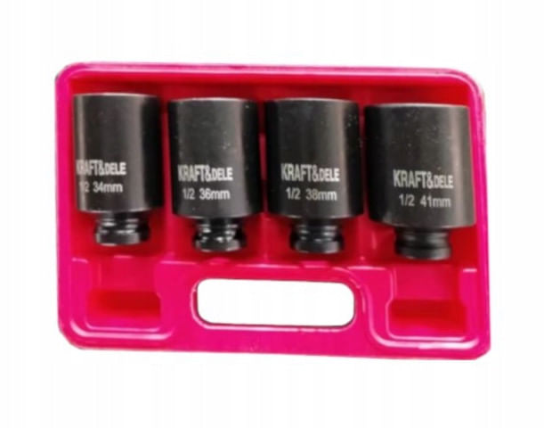 Set de 4 chei impact tubulare de 34-36-38 si 41mm cu 12 laturi si patrat de 1/2