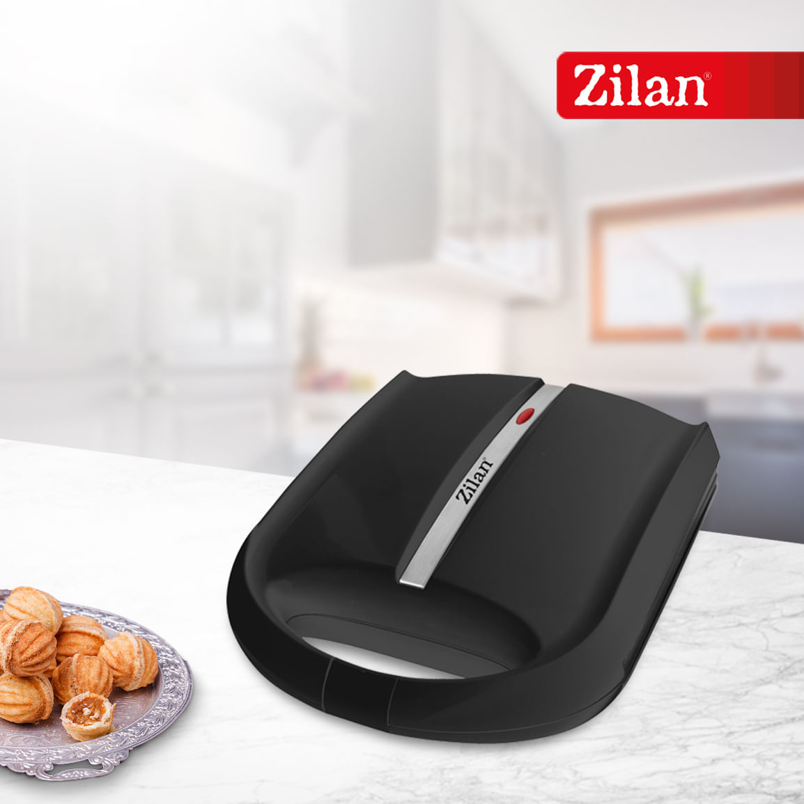 Aparat pentru preparat nuci Zilan ZLN2816 Negru, 1600W, indicator luminos, Placi Neaderente - 2 | YEO