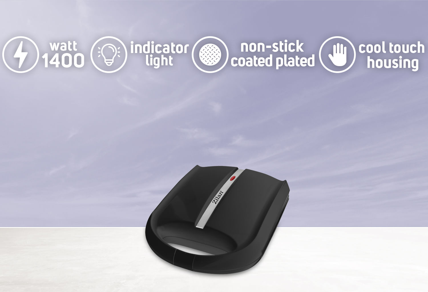 Aparat pentru preparat nuci Zilan ZLN2816 Negru, 1600W, indicator luminos, Placi Neaderente - 4 | YEO