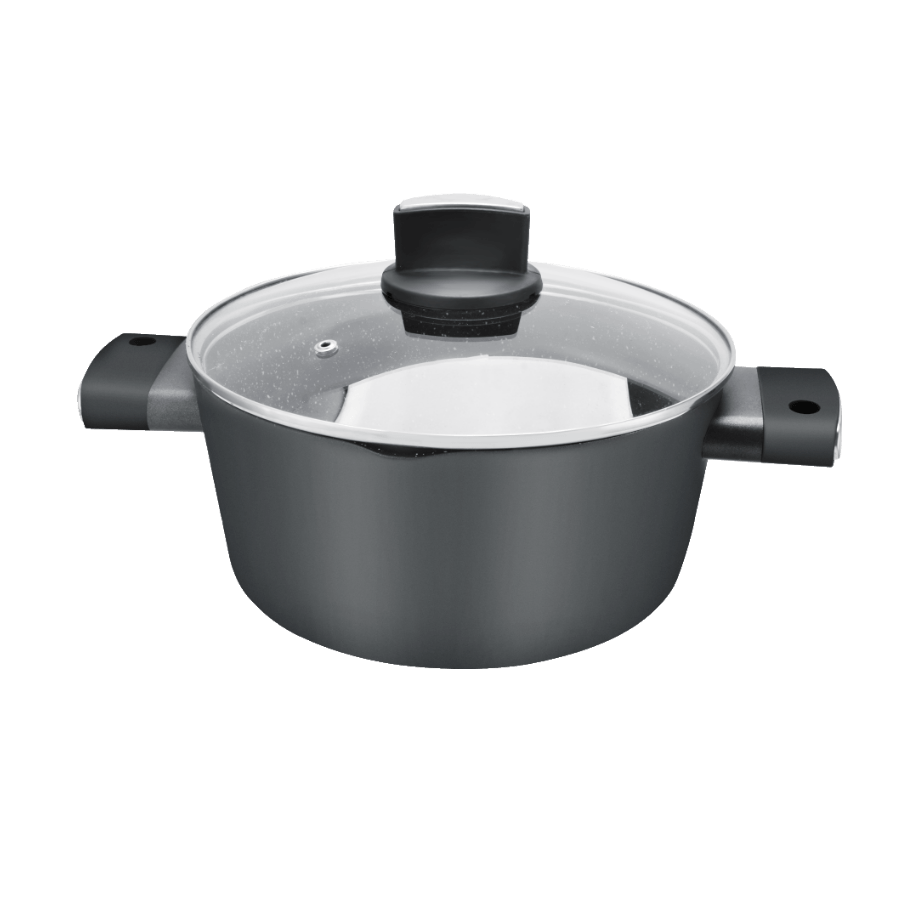 Set de oale Zilan ZLN0942 Negru, cu 9 piese, invelis din marmura si manere fine la atingere — imaginea 2