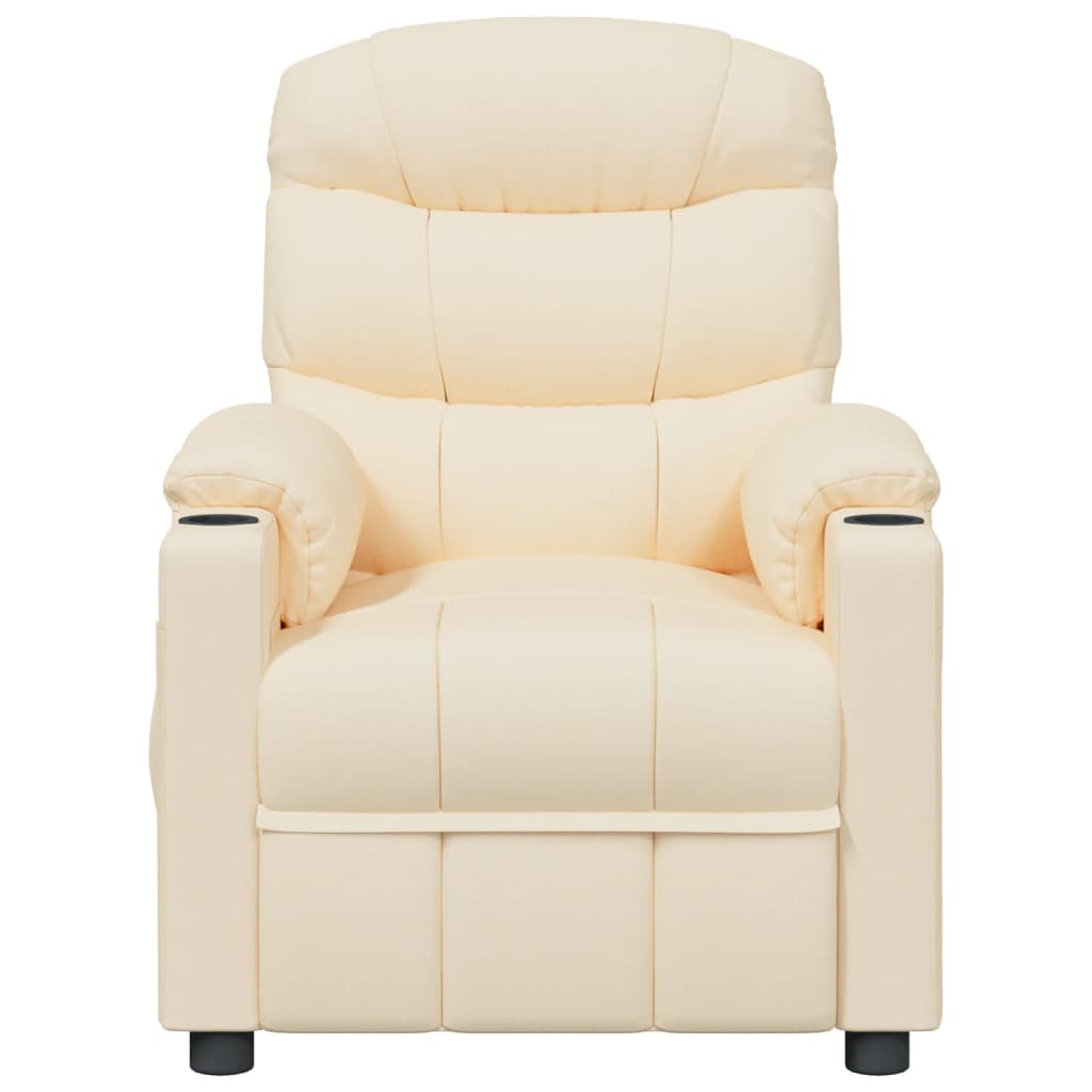 Fotoliu rabatabil electric, crem, material textil — imaginea 4