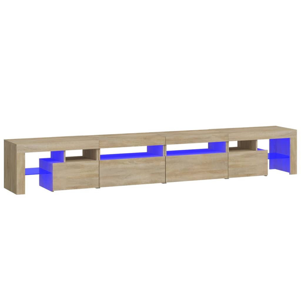 Comoda TV cu lumini LED, stejar sonoma,260x36,5x40cm — imaginea 2