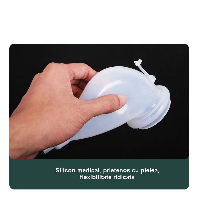 Set incontinenta urinara atrofic pentru seniori din silicon cu 2 pungi urinare sterile incluse cu prindere ajustabila - imagine 3