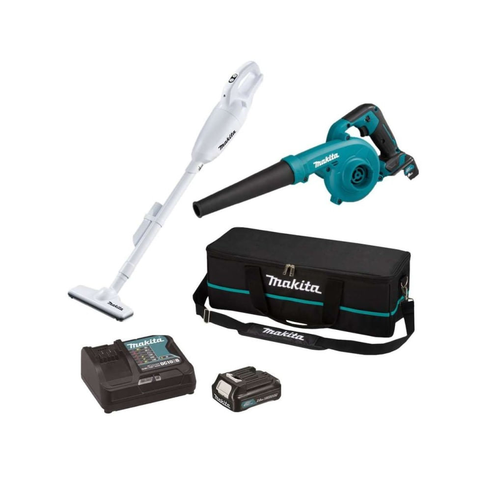 Makita - Set aspirator si suflanta cu acumulator Li-Ion 12V, 2.0Ah, incarcator, geanta [CLX245SAX1]