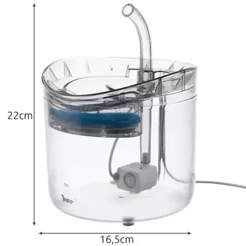 Fantana Automata de Apa pentru Animale de Companie, 2L, Filtru 3 Straturi, Transparenta, 16,5 x 22 cm - 4 | YEO