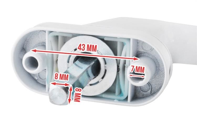 Maner Fereastra cu Lacat, Alb, Dimensiuni Externe 13/2 cm, Greutate 250g, Chei si Suruburi de Montaj Incluse - 2 | YEO