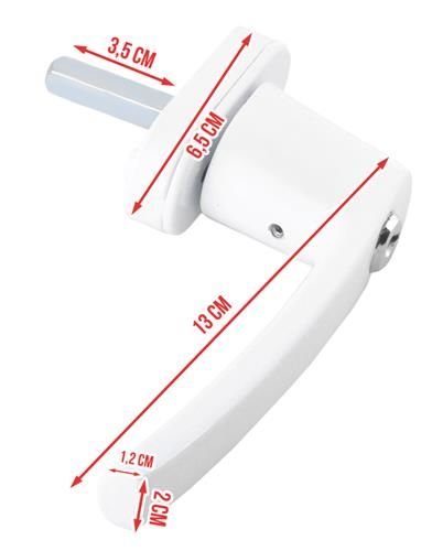 Maner Fereastra cu Lacat, Alb, Dimensiuni Externe 13/2 cm, Greutate 250g, Chei si Suruburi de Montaj Incluse - 4 | YEO