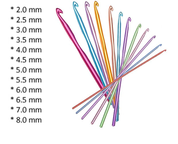 Set de 12 Crosete Colorate din Aluminiu, Diverse Marimi de la 2mm la 8mm, Usoare si Durabile, cu Husa de Depozitare - 2 | YEO