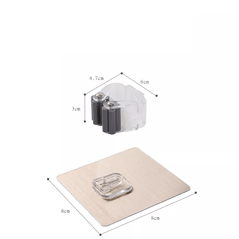 Set 2 Suporturi Adezive pentru Matura Mop sau Unelte cu Sustinere pana la 3 kg Negru — imaginea 2