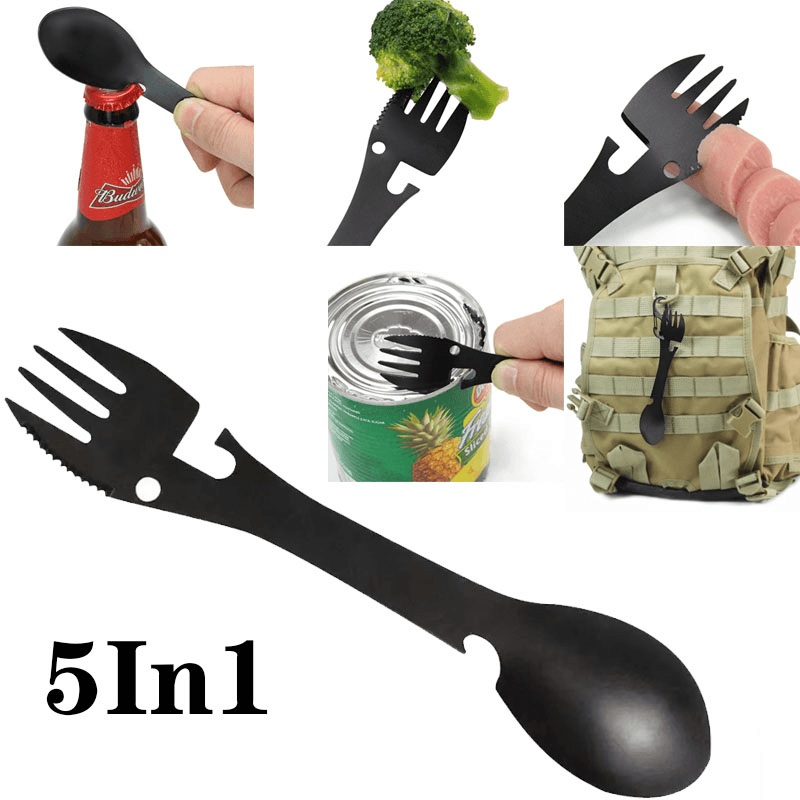 Ustensila Multifunctionala pentru Camping si Drumetii Tip Spork 5 in 1 G Glixicom(R)