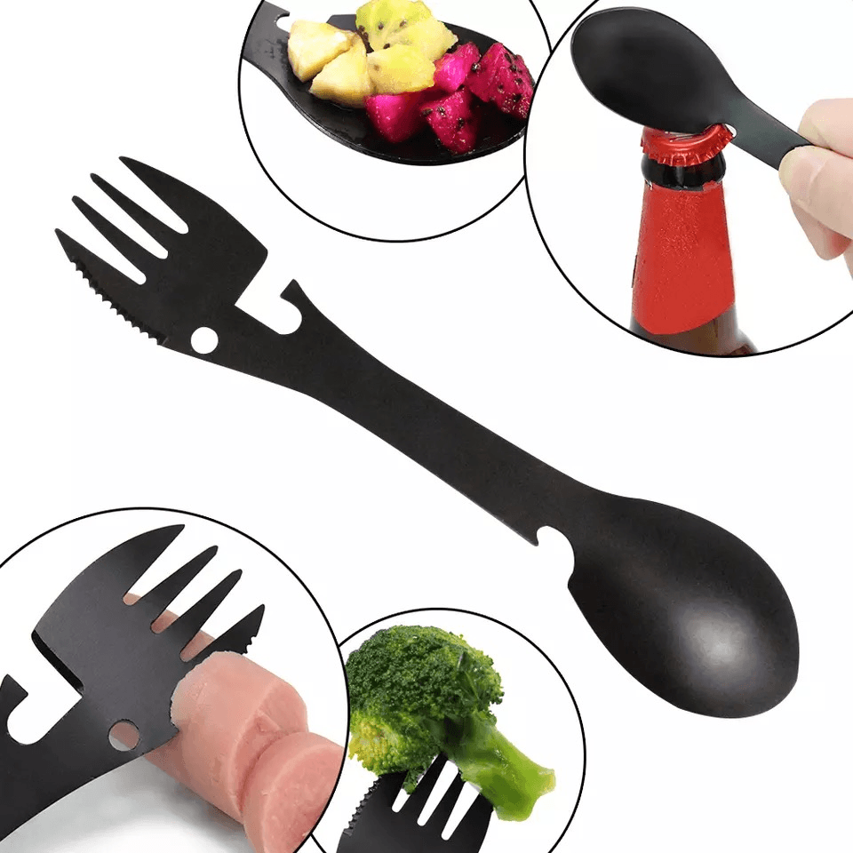 Ustensila Multifunctionala pentru Camping si Drumetii Tip Spork 5 in 1 G Glixicom® - 1 | YEO