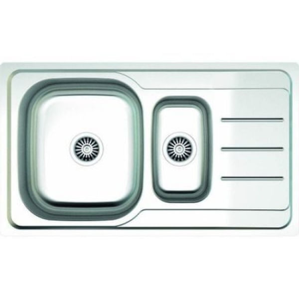 Chiuveta pentru blat cuva mare si cuva mica stanga,Z-INOX ZLN9287, 50x86 cm - imagine 2