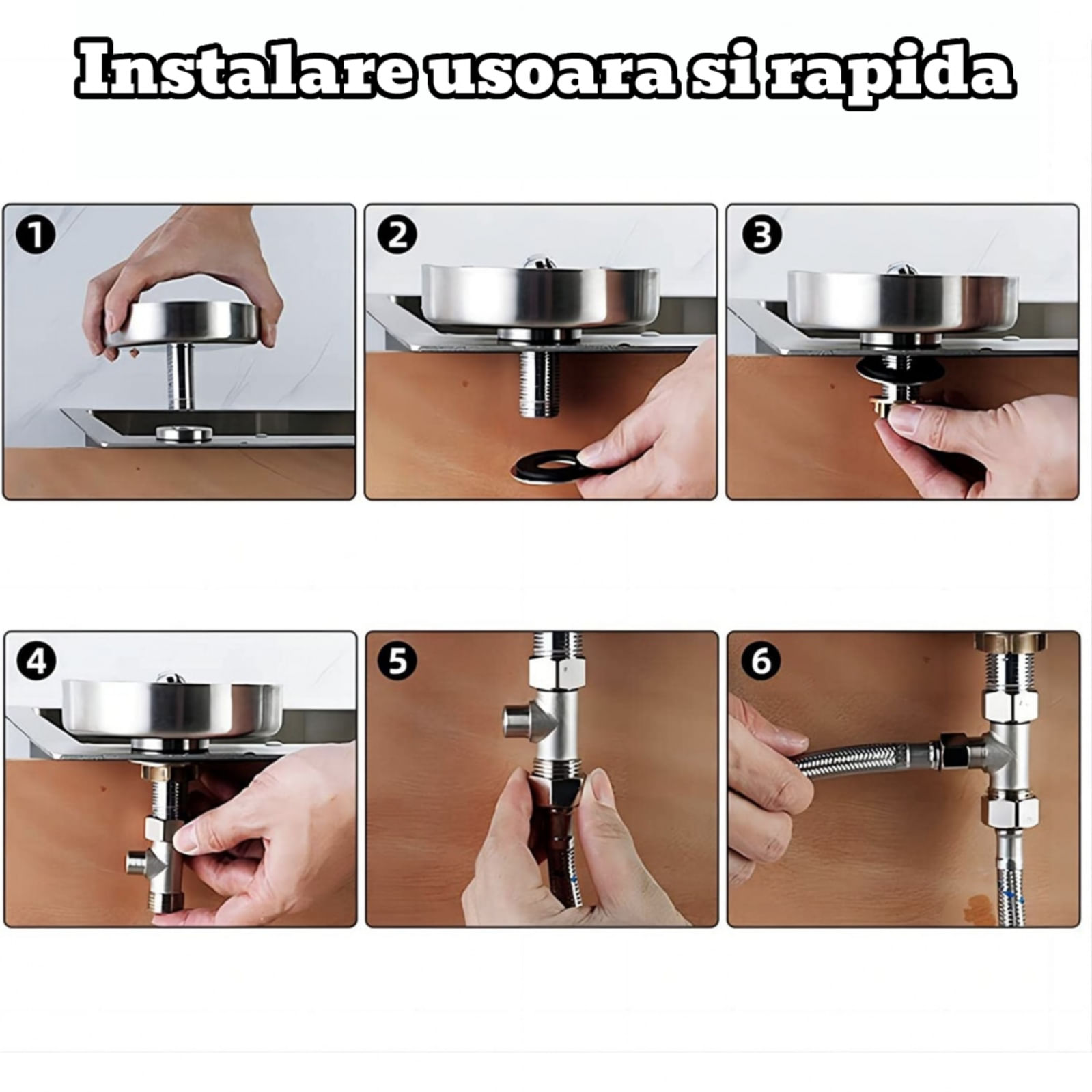 Spalator pahare cu jet de apa, din otel inoxidabil, conceput pentru curatarea si clatirea rapida, Anti-rugina INOX+ABS - 3 | YEO