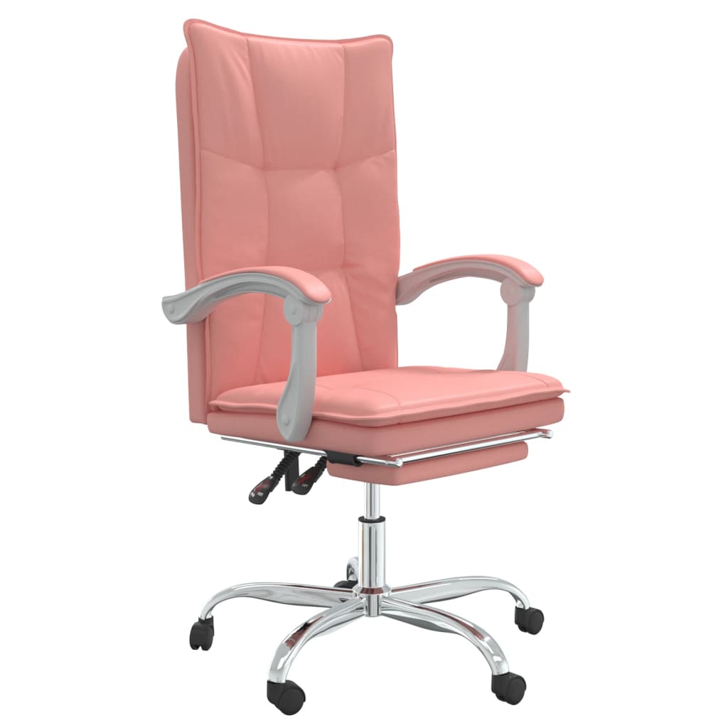 Scaun de birou rabatabil, roz, piele ecologica — imaginea 2