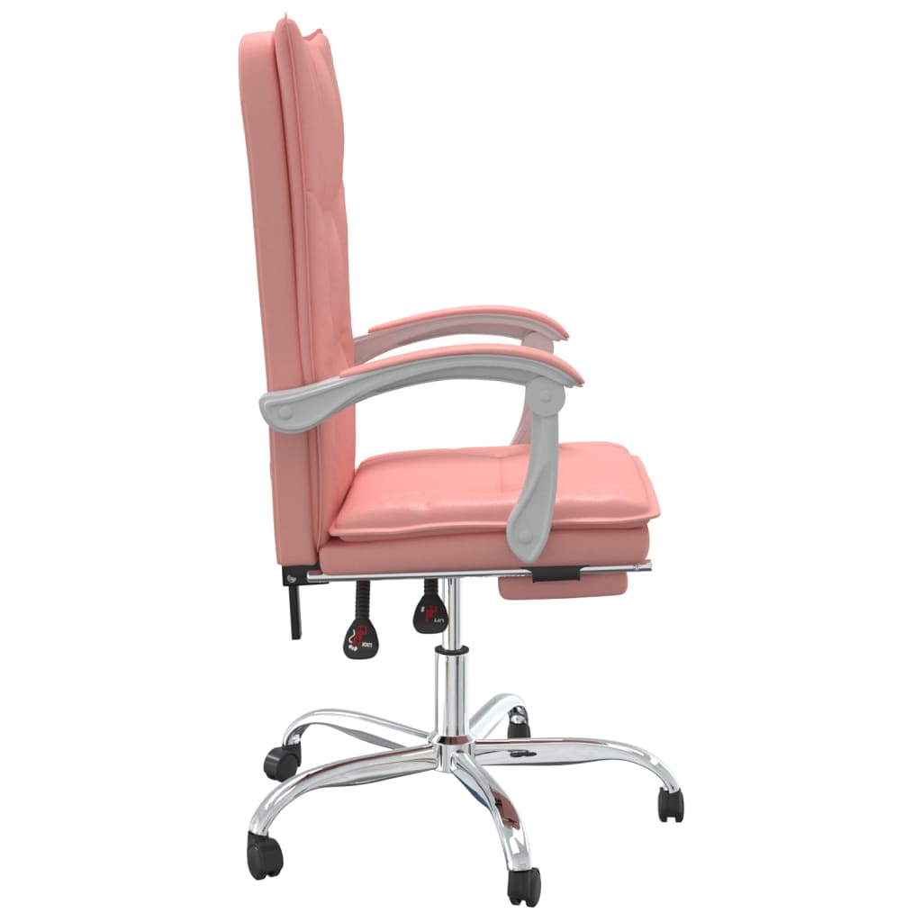 Scaun de birou rabatabil, roz, piele ecologica — imaginea 4