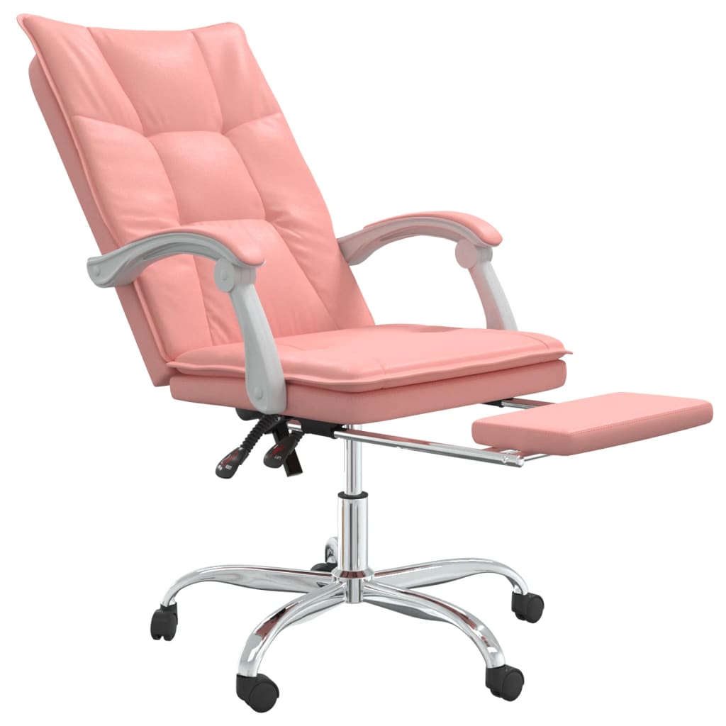 Scaun de birou rabatabil, roz, piele ecologica — imaginea 6