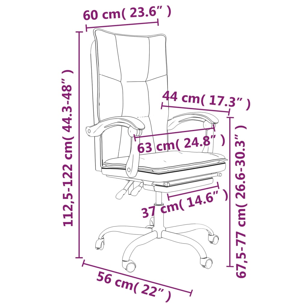 Scaun de birou rabatabil, roz, piele ecologica — imaginea 11