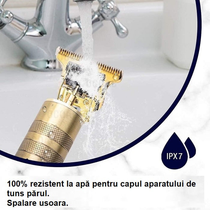 Masina profesionala de tuns barba si contur,Fara fir/Portabil, Auriu - Auriu - imagine 3