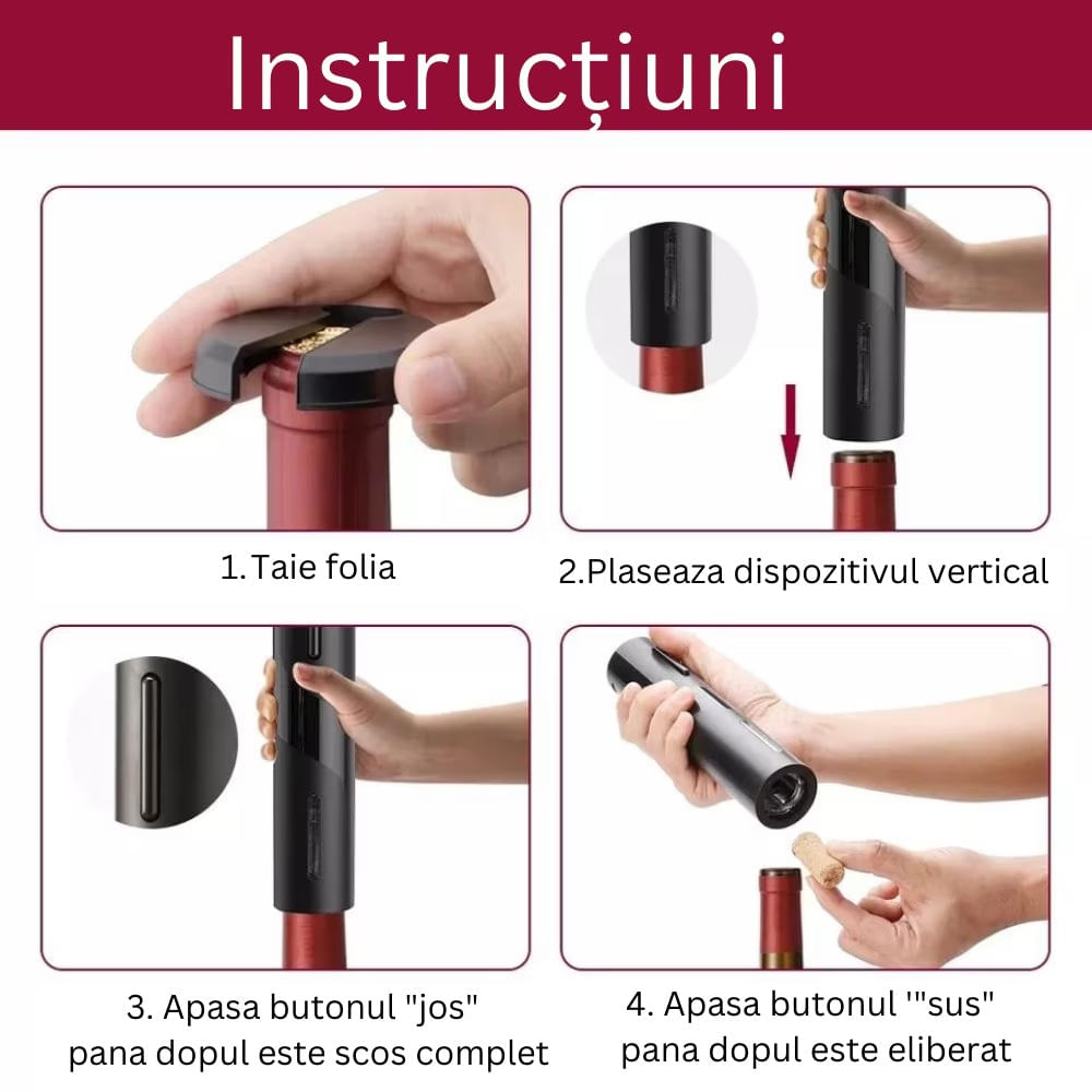 Set tirbuson electric 4 in 1,Premium,Multifunctional, Negru - Negru - imagine 9