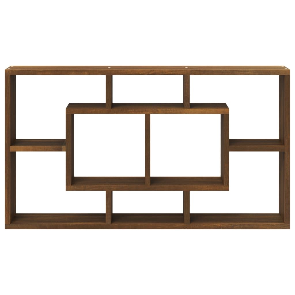 Raft prezentare de perete 8 compartimente, stejar maro — imaginea 4