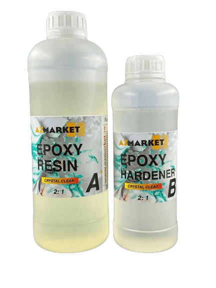 Set Rasina epoxidica SuperClear, AZMarket , transparenta, 500g + 250g , ideala pentru bijuterii, lemn, pardosele 3D