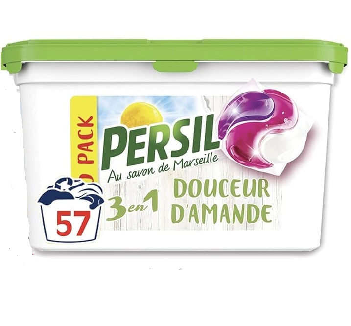 Set 3 bucati de detergent capsule Persil Douceur d\'Almond 57, 3 x 19 cicluri de spalare, 403 g , 57 spalari