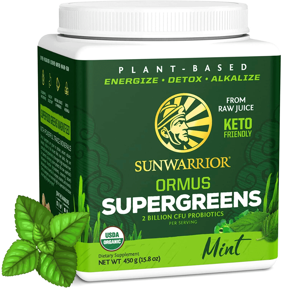 Sunwarrior Ormus Supergreens, pudra de verdeata vegana cu enzime digestive, obtinuta din alimente integrale. 450 g