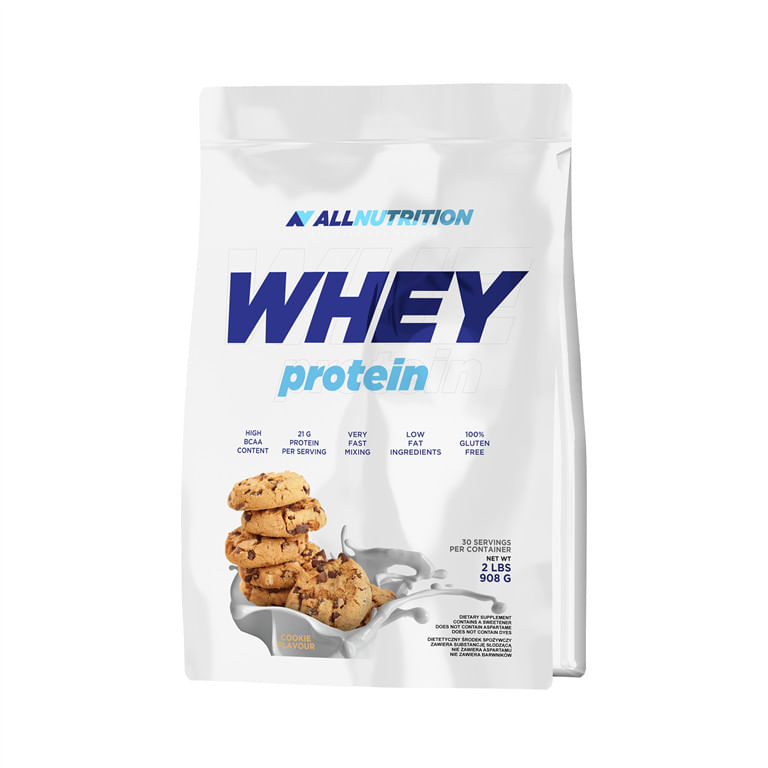 Proteina din Zer, 100% Whey Protein - 908 g (30 doze) - Cookies