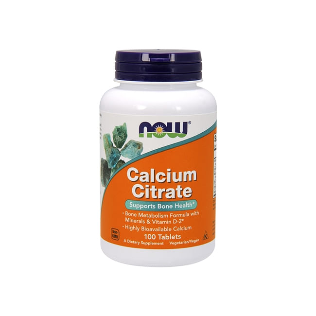 Calciu Citrat 600mg cu Minerale si Vitamina D, Now Foods, 100 tablete