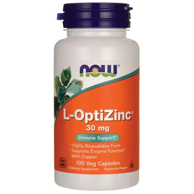 Supliment Alimentar L-OptiZinc, Now Foods, 30 mg, 100 capsule