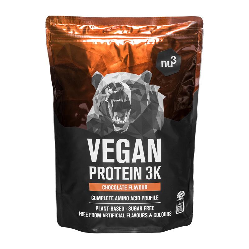 Proteine ​​vegane 3K, aroma ciocolata, Nu3, 1 kg