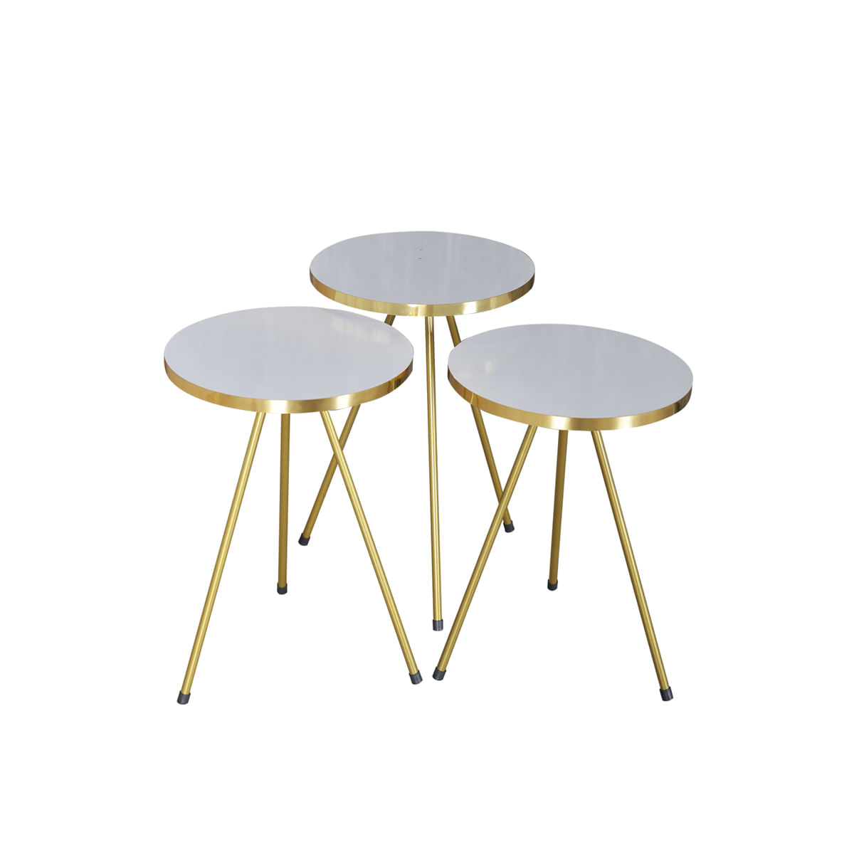 Set 4 masute cafea Zigon, pal, alb lucios, EHA — imaginea 3