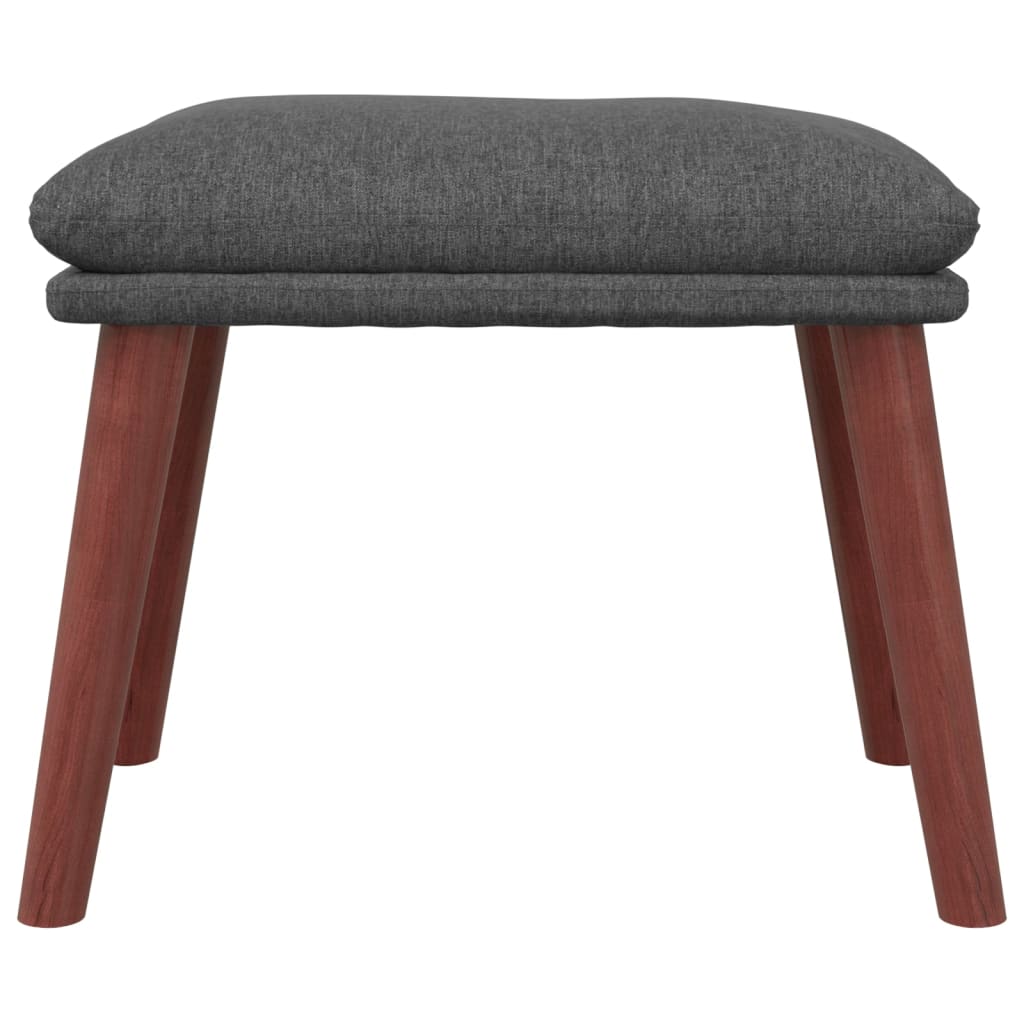 Fotoliu de relaxare cu taburet, gri deschis, textil — imaginea 7