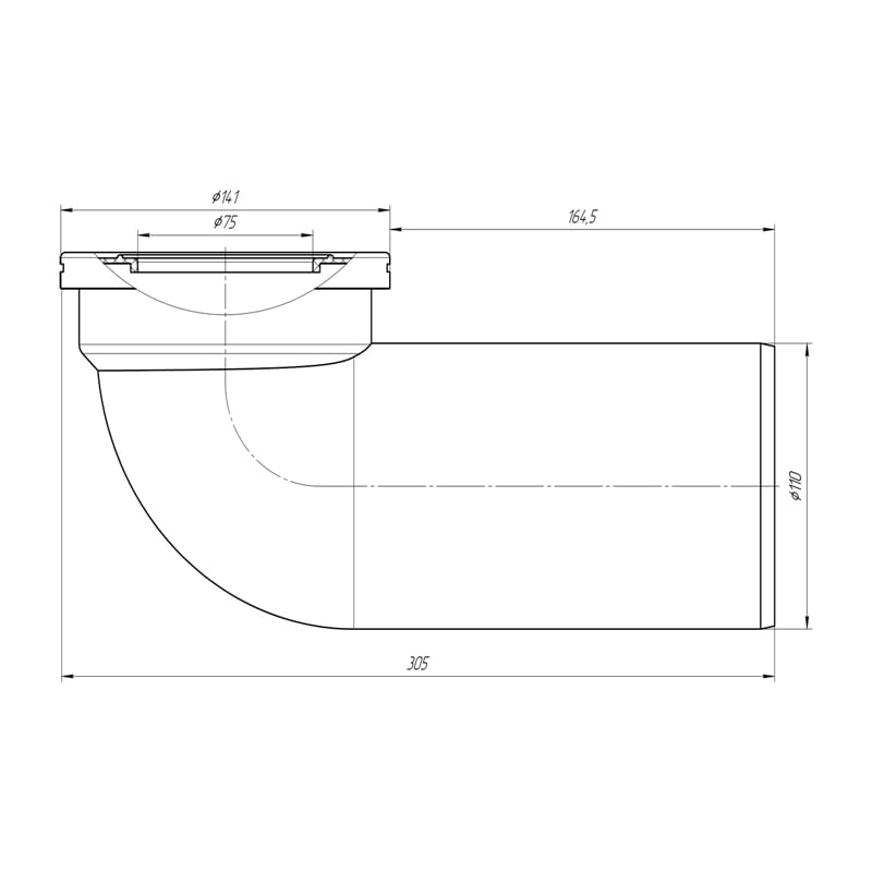 Racord manson WC cu cot, Hypo, extensibil insertie metalica 110 mm