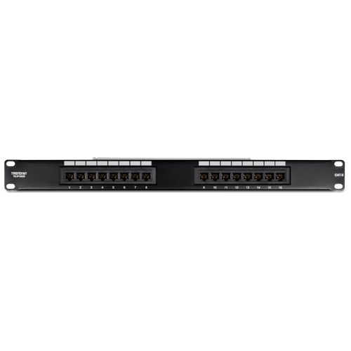 Patch Panel 16 porturi RJ45 UTP, Cat6 - TRENDnet TC-P16C6