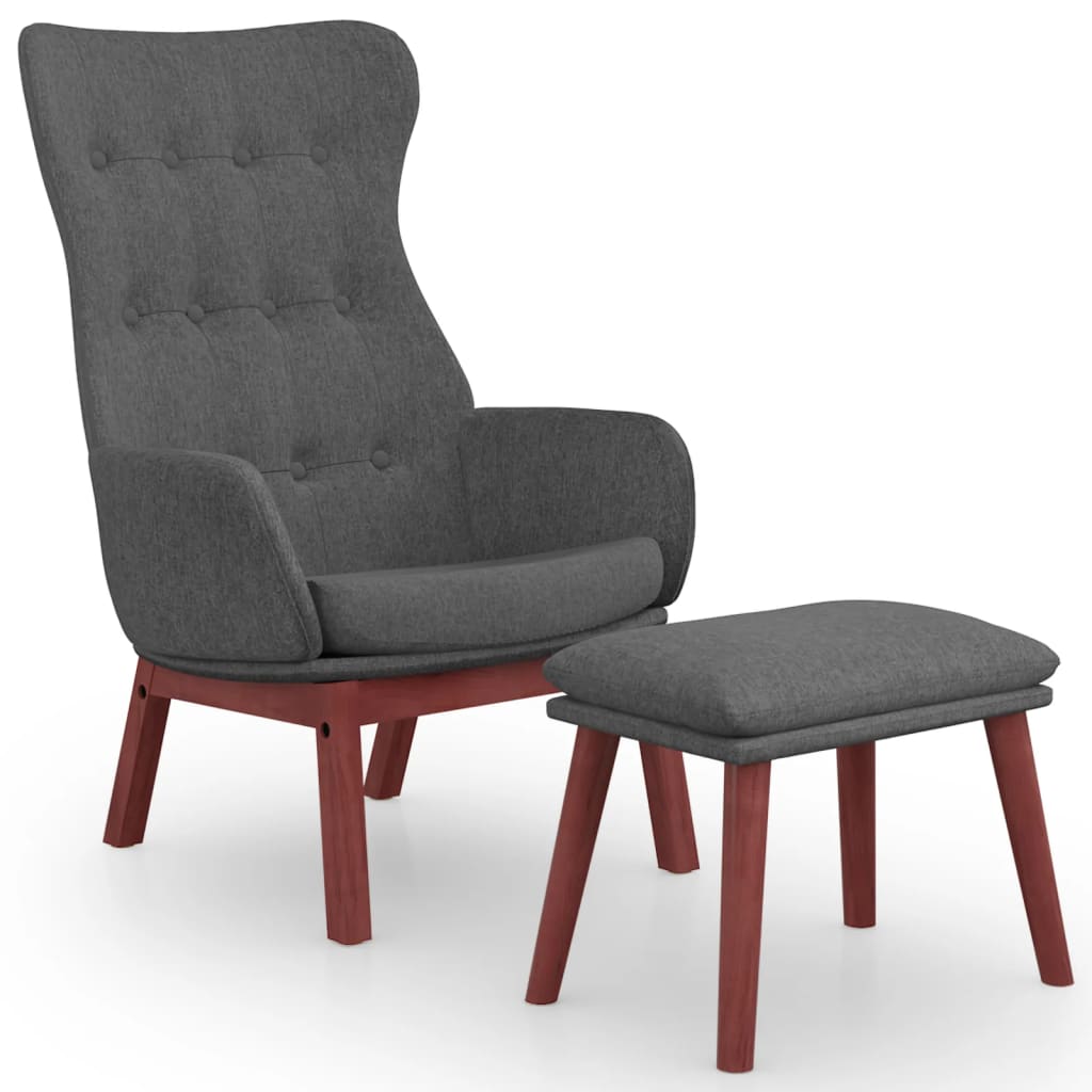 Fotoliu de relaxare cu taburet, gri deschis, textil