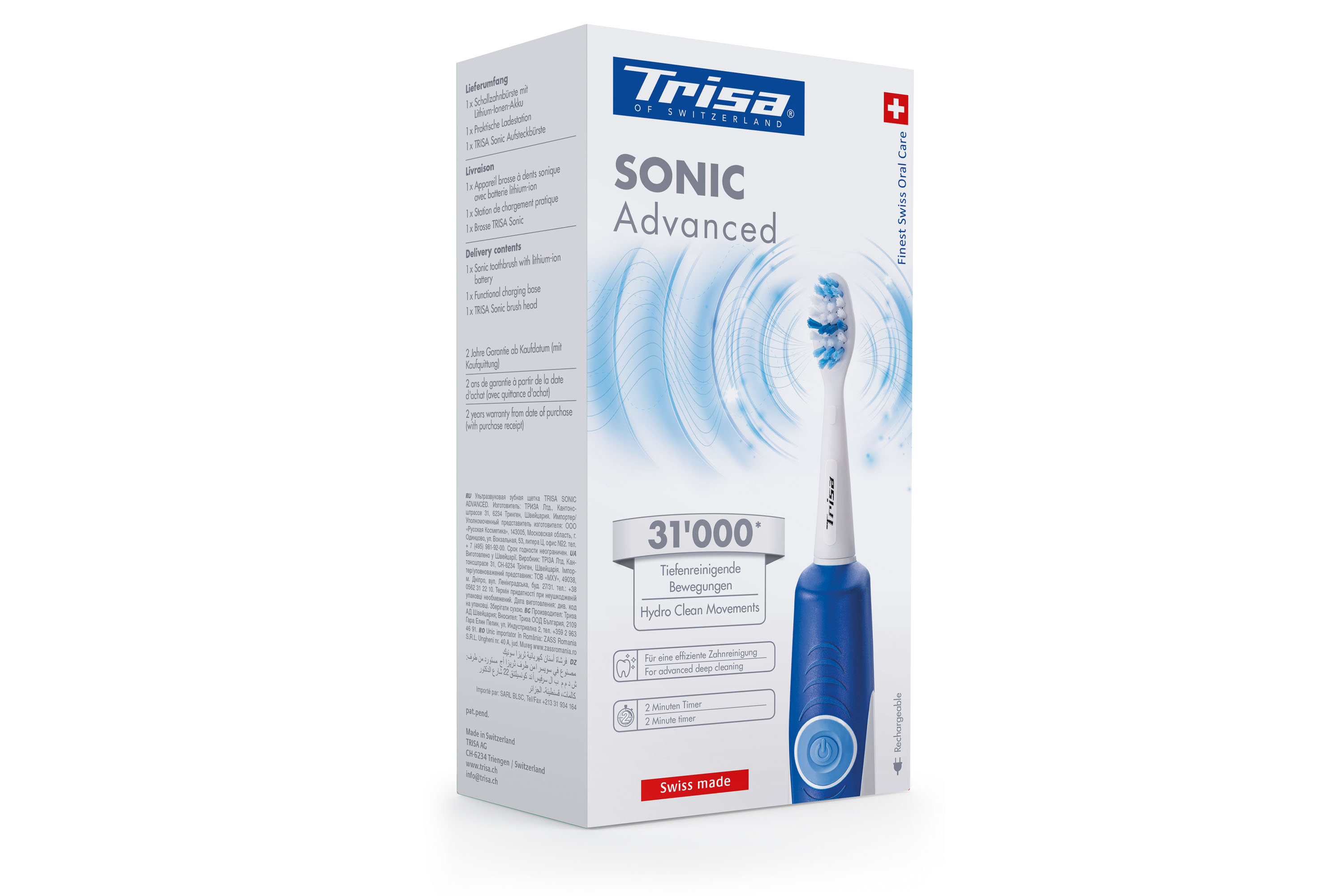 Periuta de dinti electrica Trisa Sonic Advanced 679186, albastru