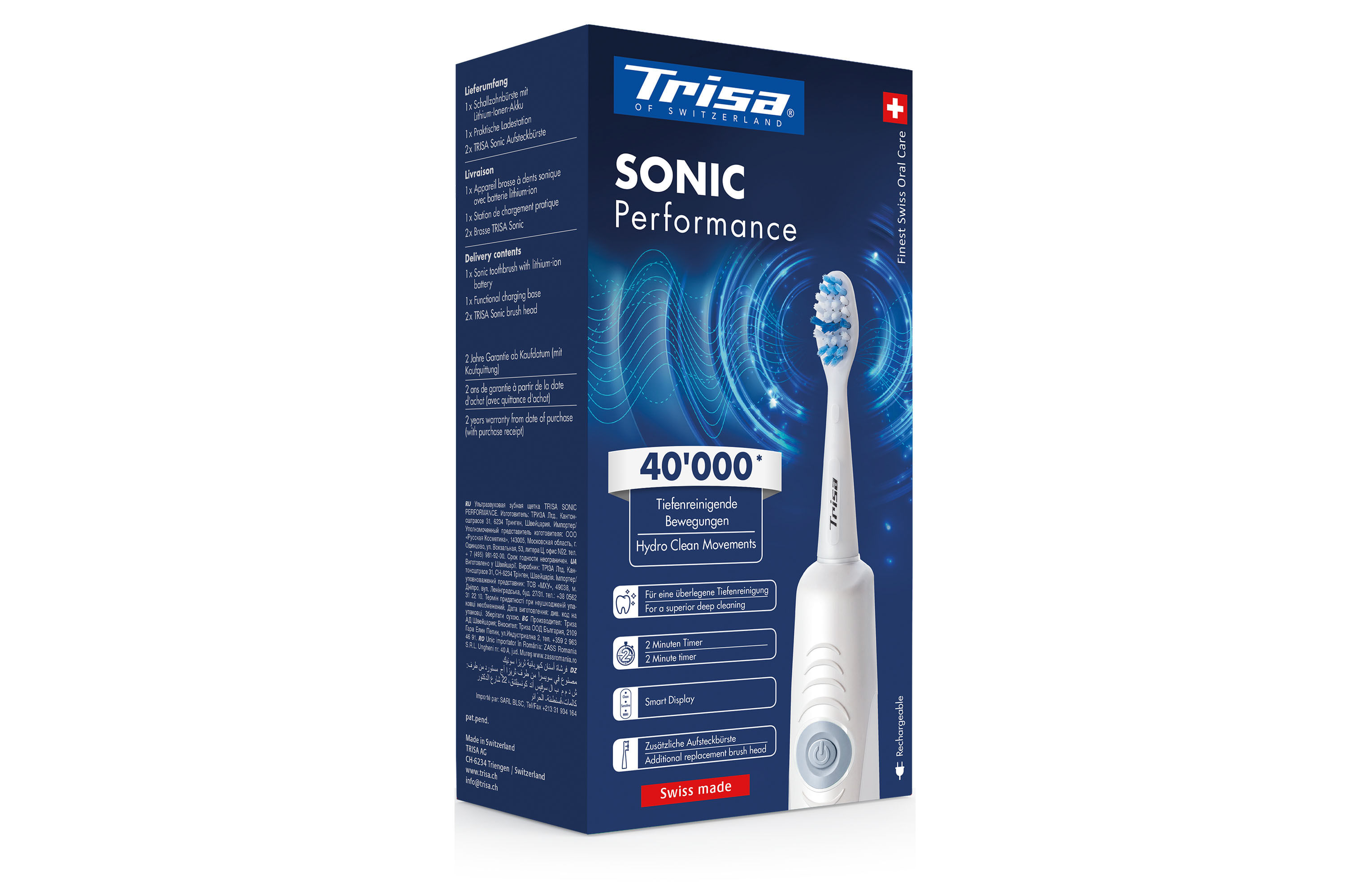 Periuta de dinti electrica Trisa Sonic Performance 679194, alb