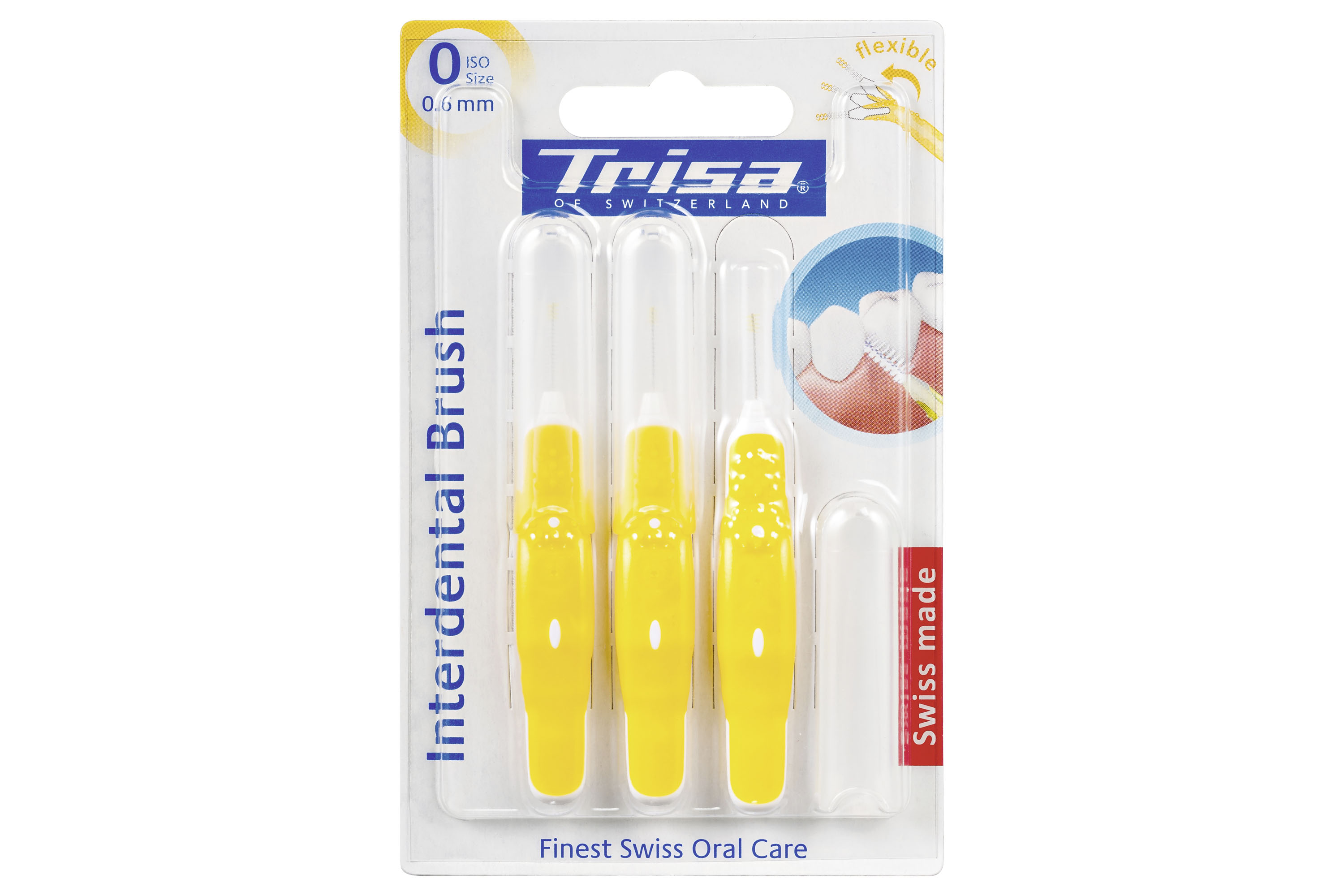 Periuta de dinti manuala interdentara flexibila Trisa Interdental Brush Iso 0, 0,6 mm 667927, yellow, galben