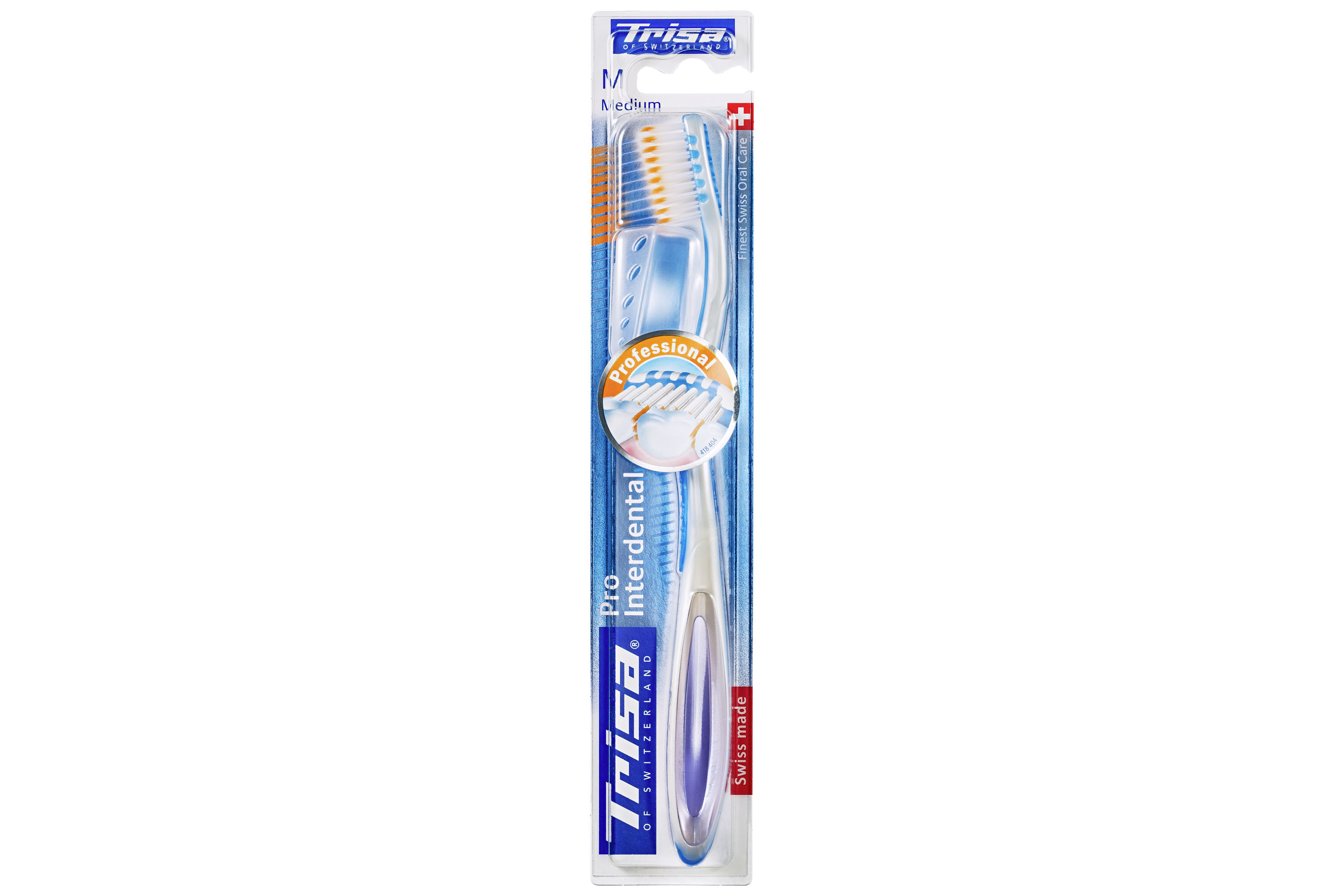 Periuta de dinti manuala Trisa Pro Interdental Medium 664332, albastru