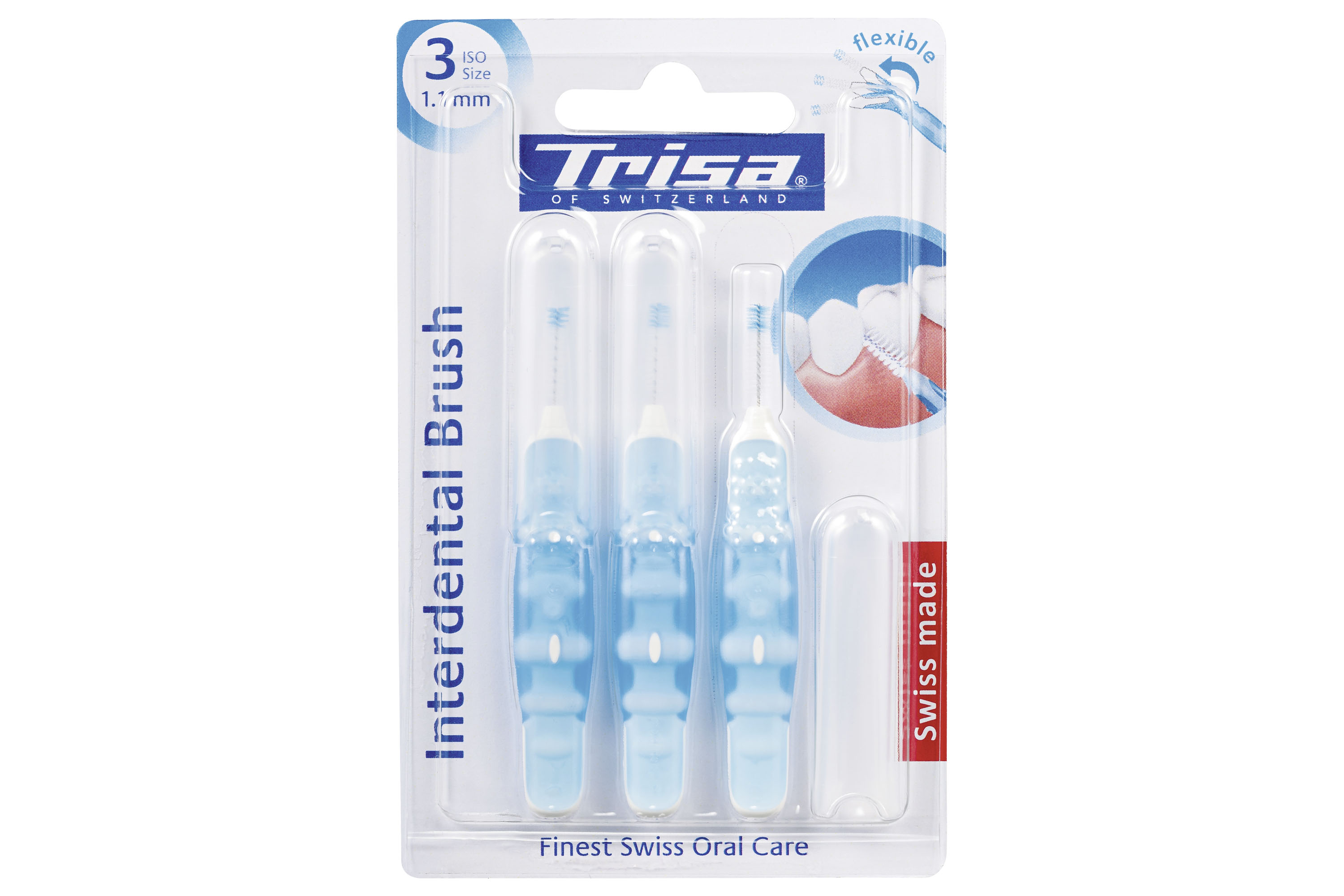 Periuta de dinti manuala interdentara flexibila Trisa Interdental Brush Iso 3, 1.1 mm 667161, blue, albastru